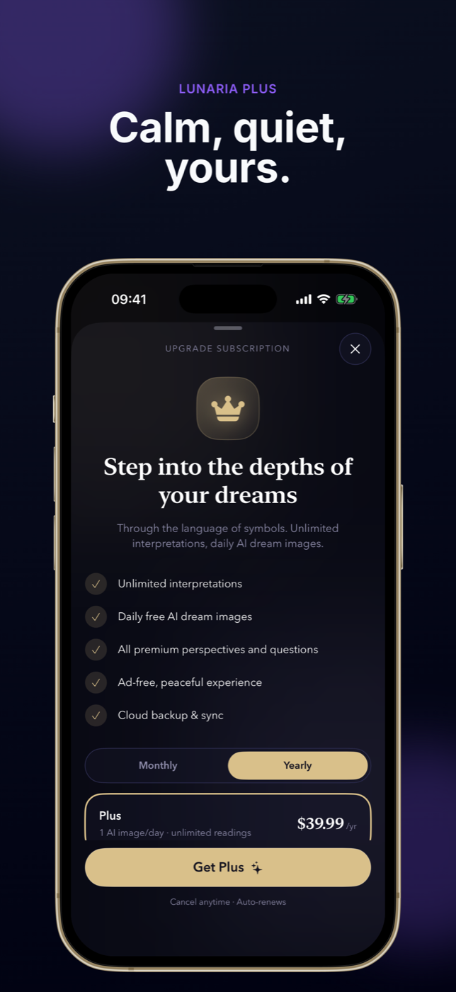 Calm, private dream journal
